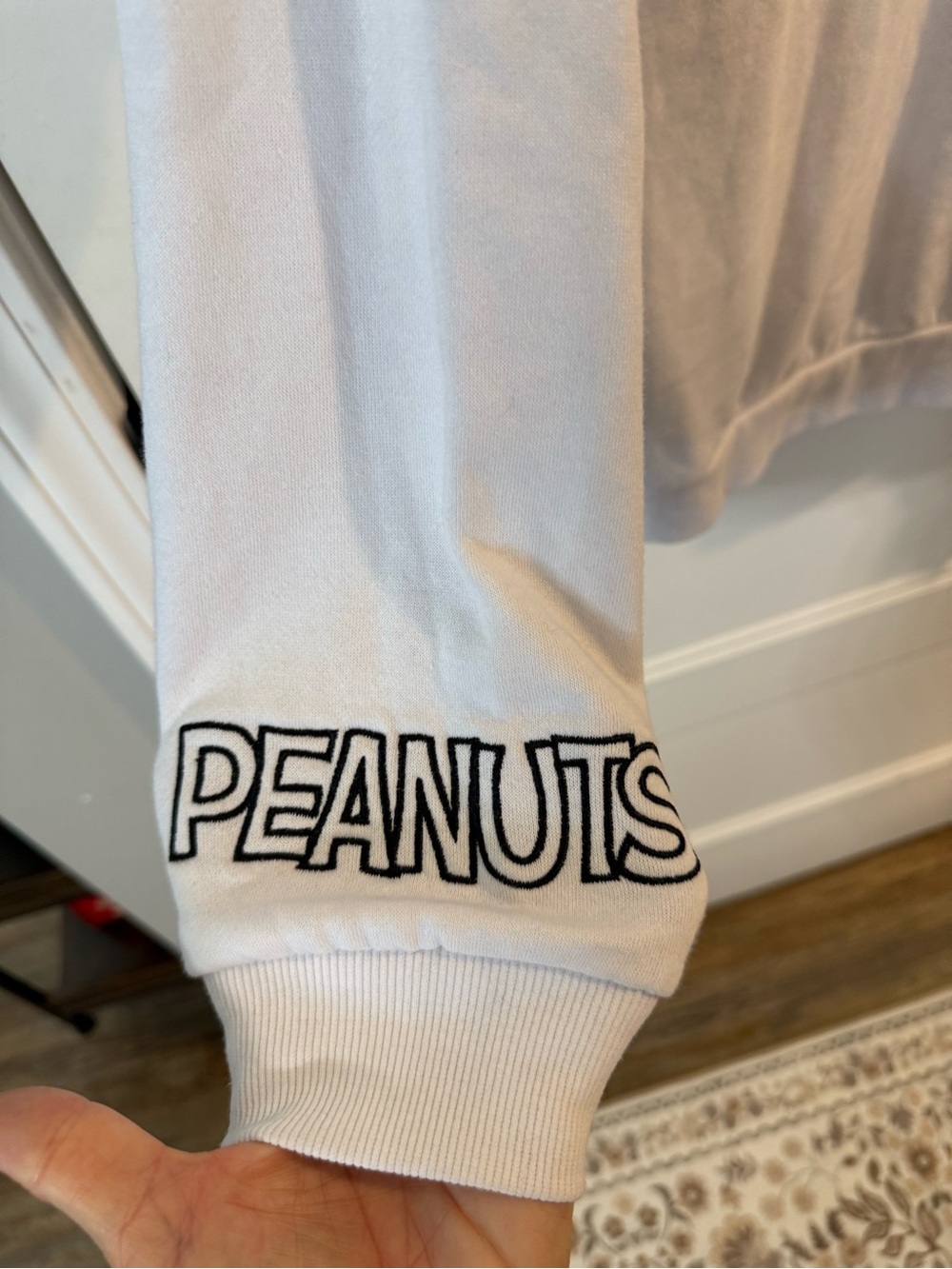Peanuts White Hoodie with Black Snoopy Graphic - Picture 4 of 4